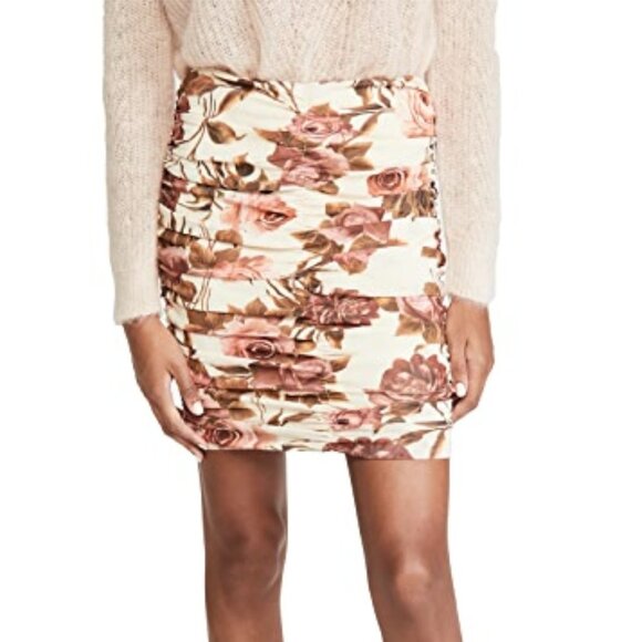 NWT L'AGENCE Floral Veronica Shirred Skirt